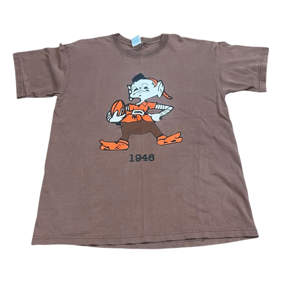 VTG Y2K Cleveland Browns 1946 Elf Logo Shirt Size Large Gildan NFL Browns